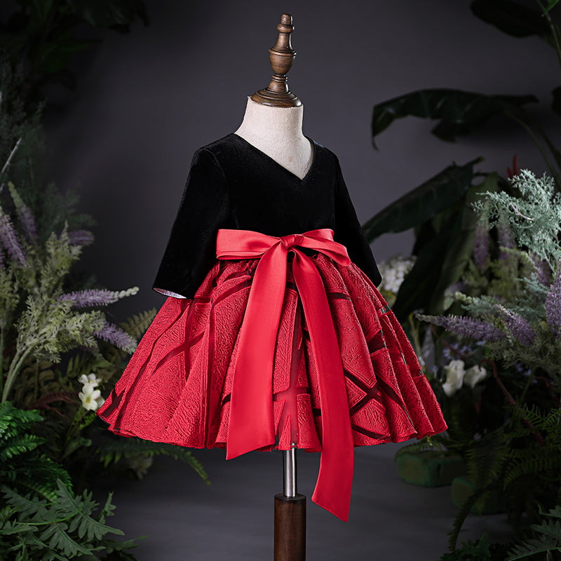 Girl Christmas Dress Girl Formal Dresses Baby Girl Red Long Sleeve Puffy Velvet Ball Gowns Birthday Party Dresses Girl Christmas Dress Girl Formal Dresses Baby Girl Red Long Sleeve Puffy Velvet Ball Gowns Birthday Party Dresses