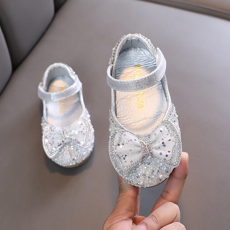 Baby Girl Butterfly Knot Sequins Performance Princess Shoes