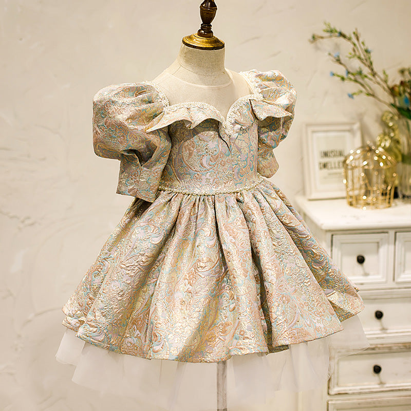 Baby Girl Formal Princess Dress Easter Dress Toddler Vintage Summer Puff Sleeve Prom Dress