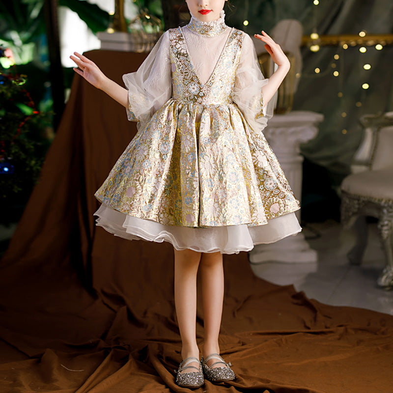Flower Girl Long Sleeve Easter Dresses For Toddlers Flower Girl Dress Toddler Communion Retro Flower Puffy Princess Birthd Marryshe Flower Girl Long Sleeve Easter Dresses For Toddlers Flower Girl Dress Toddler Communion Retro Flower Puffy Princess Birthd Marryshe