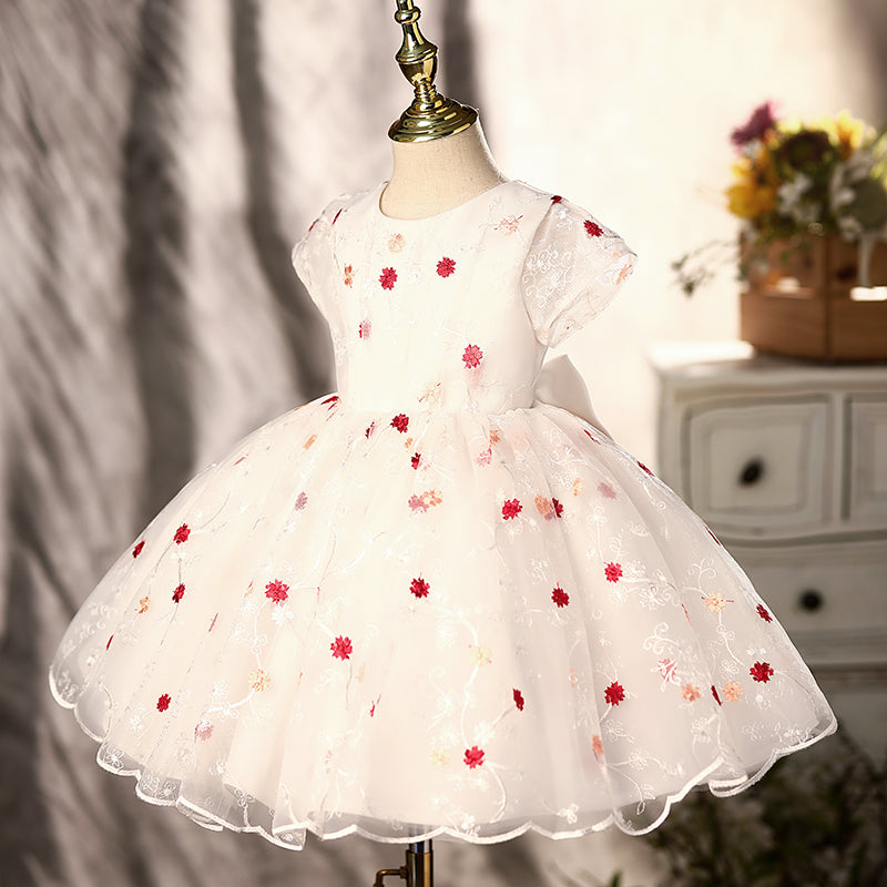 First Communion Dress Baby Girl Retro Elegant Cute Formal Princess Dresses Toddler Prom Dress