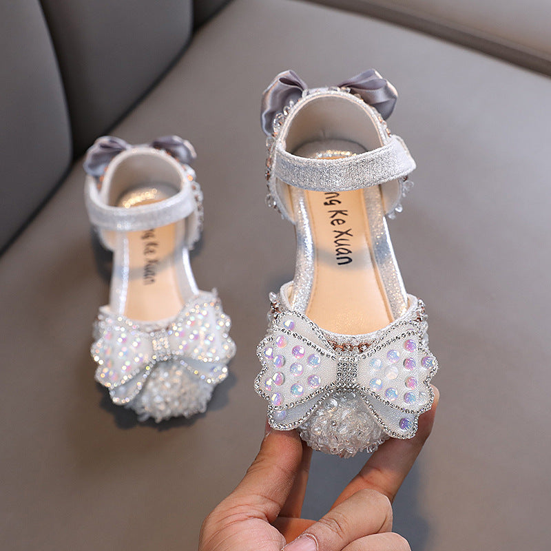Baby Girl Summer Bow-knot Pearl Princess Sandals Beach Shoes