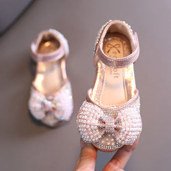 Girl Dress Shoes Summer Bead Bow Princess Sandals