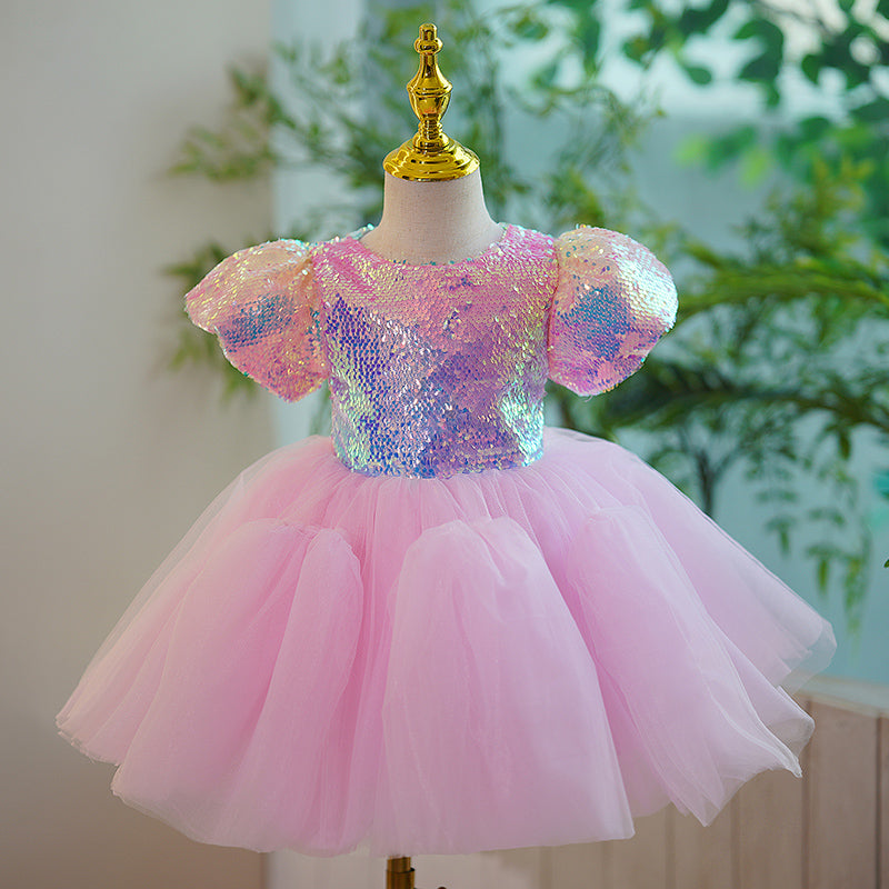 Baby Girl and Toddler Birthday Party Dress Sequin Puffy Puff Sleeve Princess Dress Baby Girl and Toddler Birthday Party Dress Sequin Puffy Puff Sleeve Princess Dress