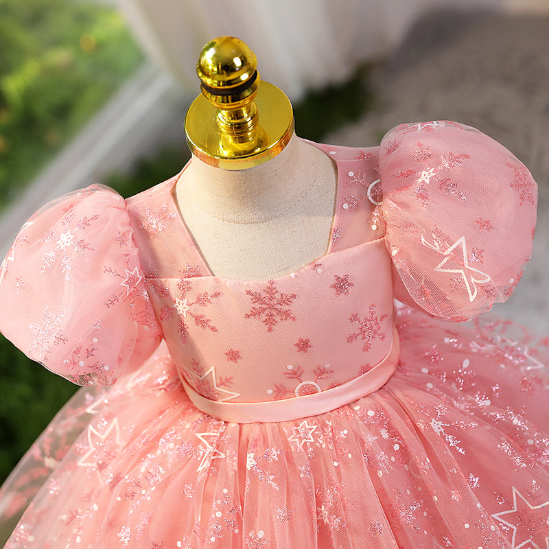 Baby Girl Star Sequins Puffy Girl Princess Dress