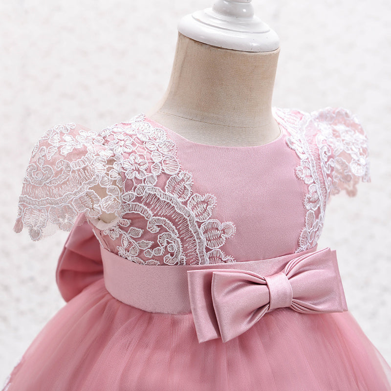 Baby Girl Formal Princess Dresses Easter Dresses Toddler Summer Lace Bow Cute Ball Gowns Birthday Dresses