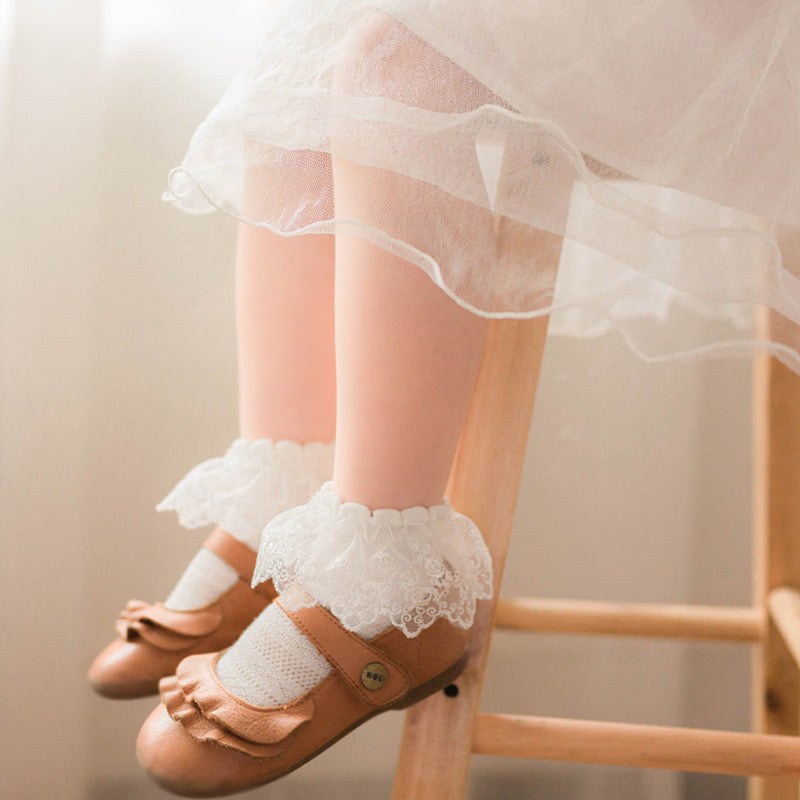 Children's Lace Mesh Thin Princess Dance Socks