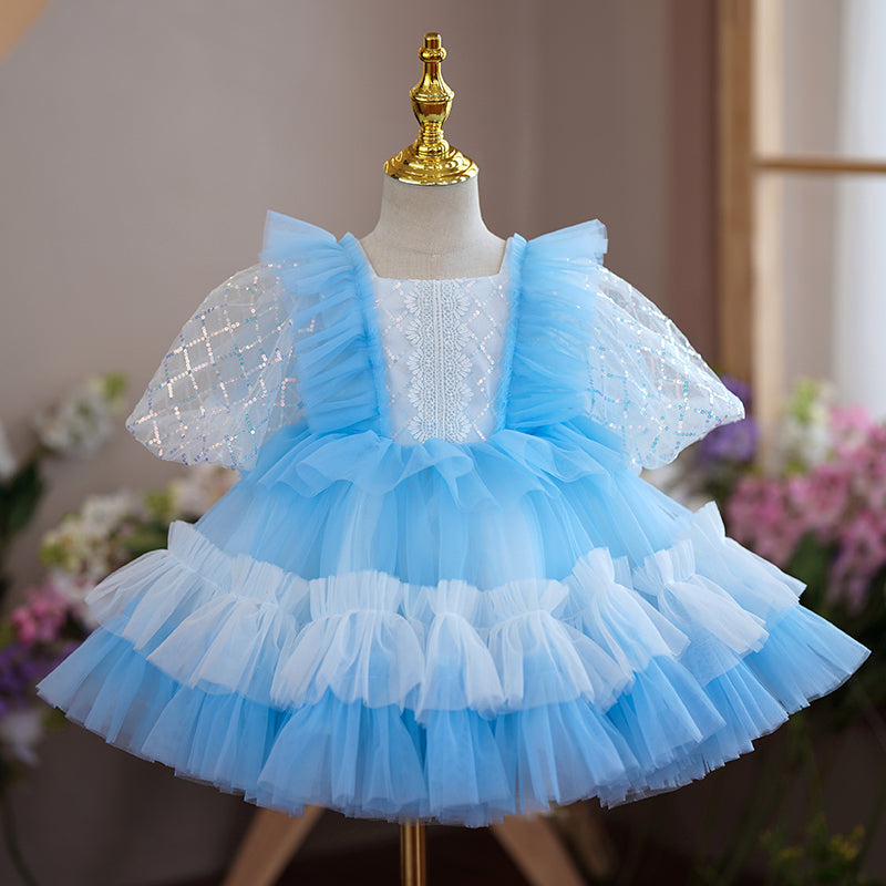 Toddler Ball Gowns Little Girl Summer Fluffy Cake Princess Party Communion Dress