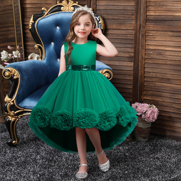 Baby Girl Easter Dress Birthday Party Dreamy Pom-pom Puffy Flower Girl Princess Pageant Dress