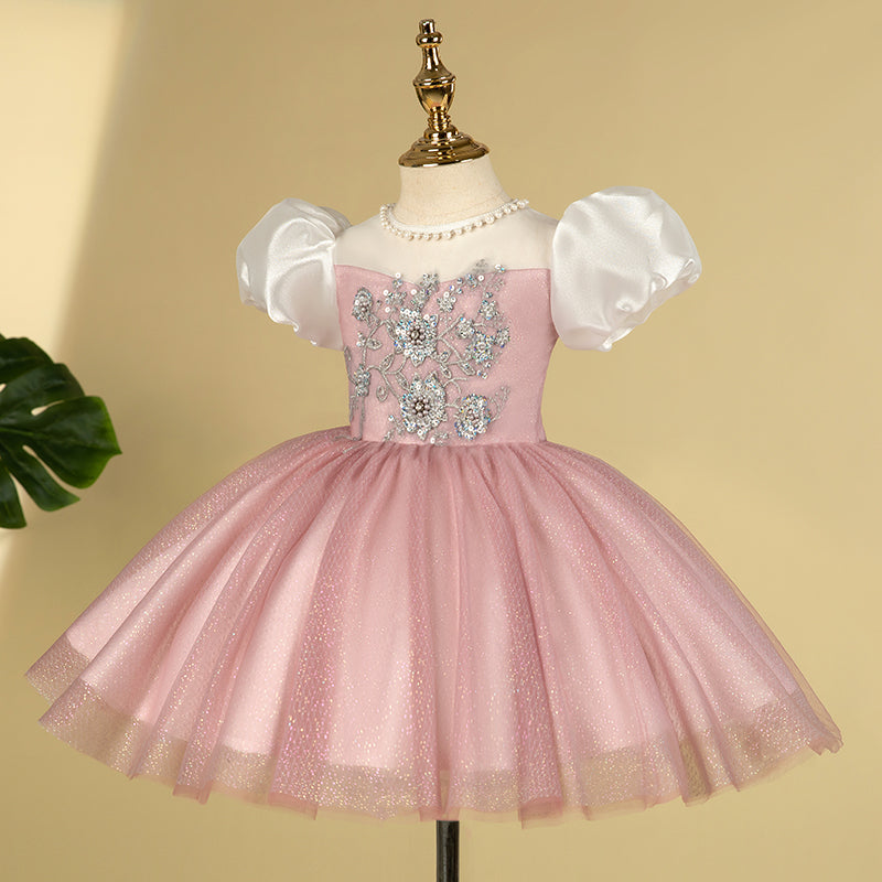 Baby Girl Dress Toddler Prom Party Sequin Embroidery Princess Dress