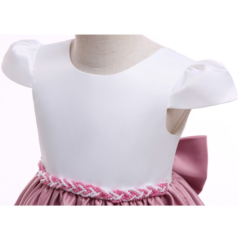 Satin Beaded Princess Dress