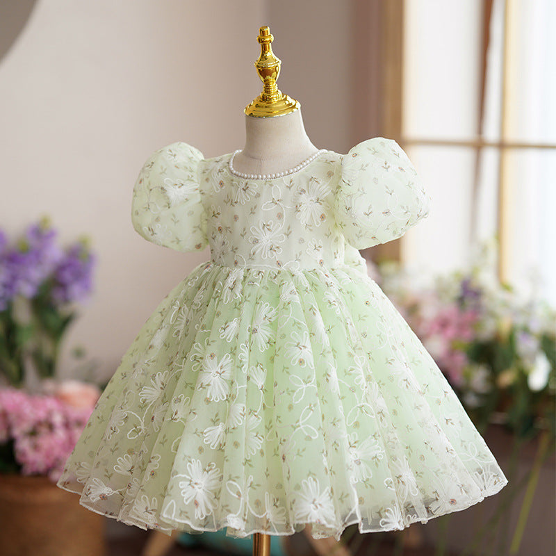 baby girl easter dress Baby Girl Easter Dress Girl Birthday Party Embroidery Puff Sleeves Princess Dress