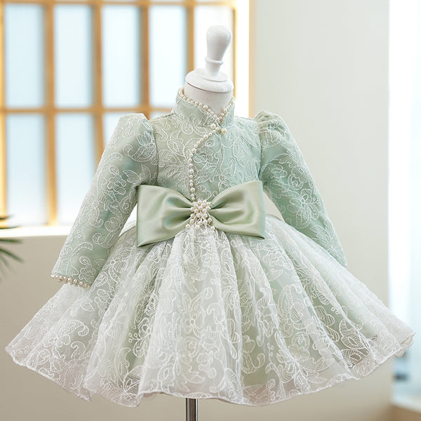Elegant Cute Girl Bow Birthday Party Dress