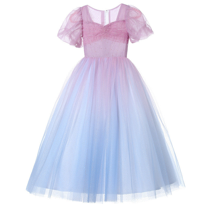 Little Girl Communion Dress Girl Gradient Rainbow Birthday Party Pageant Dress