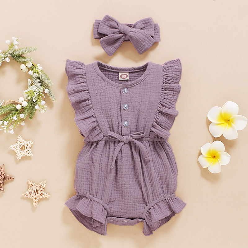 Baby girl cute ruffled jumpsuit princess Dress