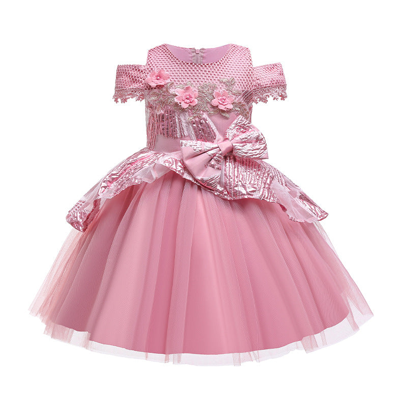 Toddler Ball Gowns Flower Girl Elegant Embroidery Irregular Princess Party Dress