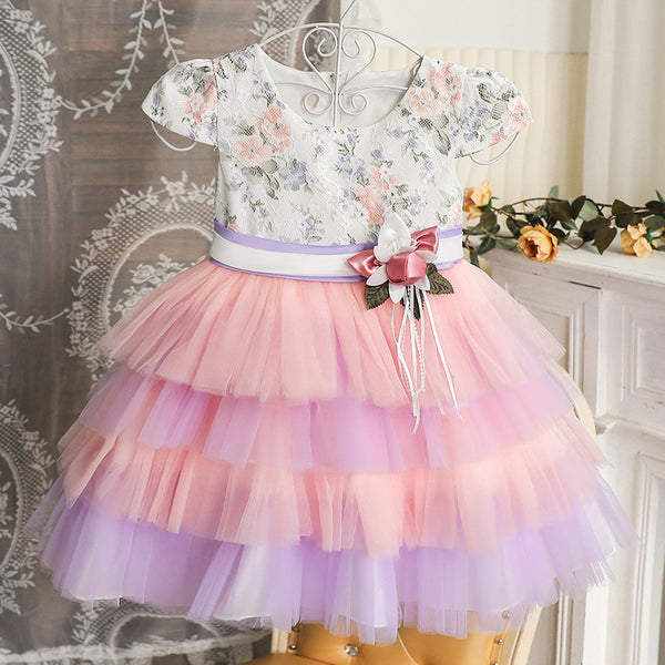 Baby Girl Flowers Birthday Cake Dress