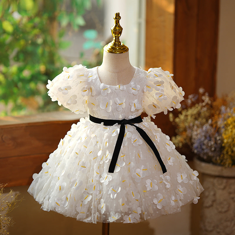 Baby Girl and Toddler Birthday Party Dress White Summer Flower Girl Princess Dress Baby Girl and Toddler Birthday Party Dress White Summer Flower Girl Princess Dress