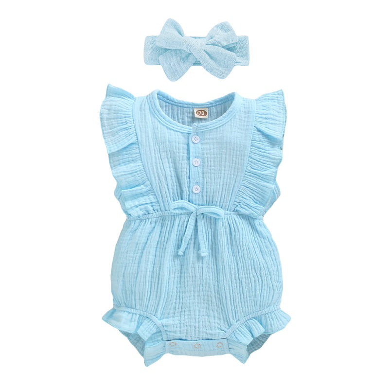 Baby girl cute ruffled jumpsuit princess Dress