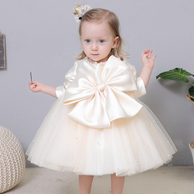 Baby Girl Bow Formal Princess Dress Toddler Birthday Party Dress Girl Formal Princess Dresses
