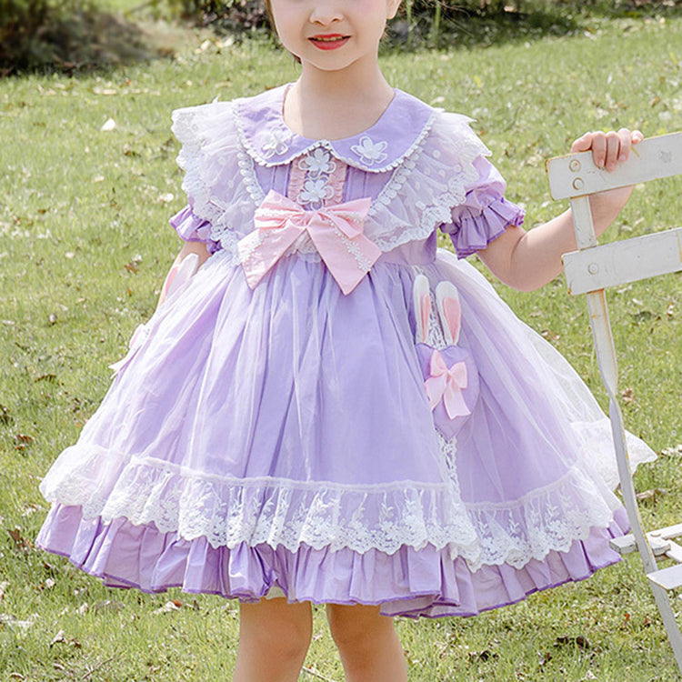 Toddler Ball Gowns Baby Girl Summer Cozy Lolita Lace Flower Princess Puffy Dress