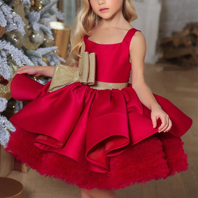 red first birthday dress red and gold girl dress, red dress toddler, valentines dress toddler, first birthday dress red, high low dress toddler, princess dress red