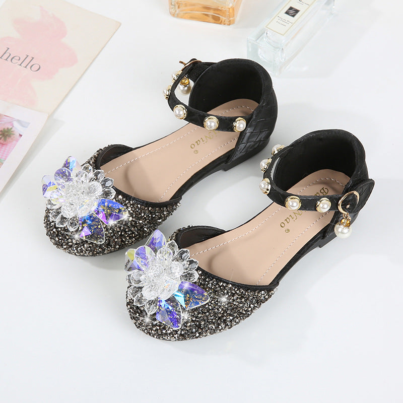 Girl Elegant Sequin Beads Princess Shoes