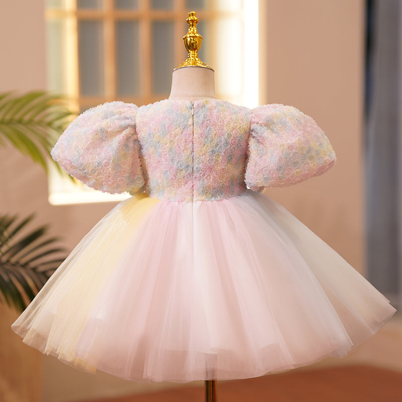 Girl Christmas Dress Baby Girl Birthday Party Dress Toddler Summer Rainbow Pink Cake Princess Dress Girls Pageant Dresses