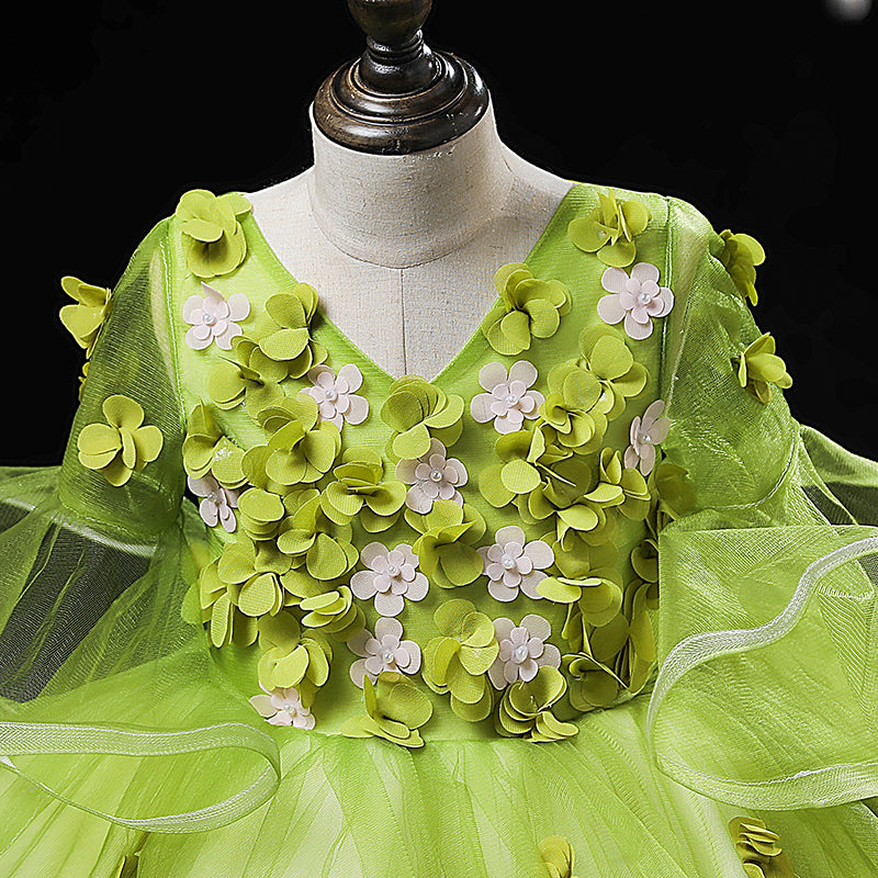 Baby Girl Summer Pageant Green Flower Girl Dress Wedding Princess Dress