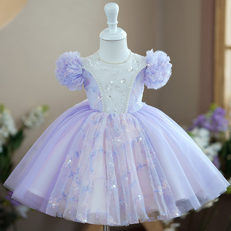 Elegant Baby Girl Sequins Beauty Pageant Dress