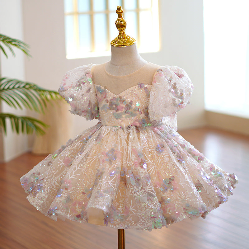 Girl Formal Dresses Baby Girl Gorgeous Colorful Sequins Dress Princess Party Dresses Easter Dress For Toddler