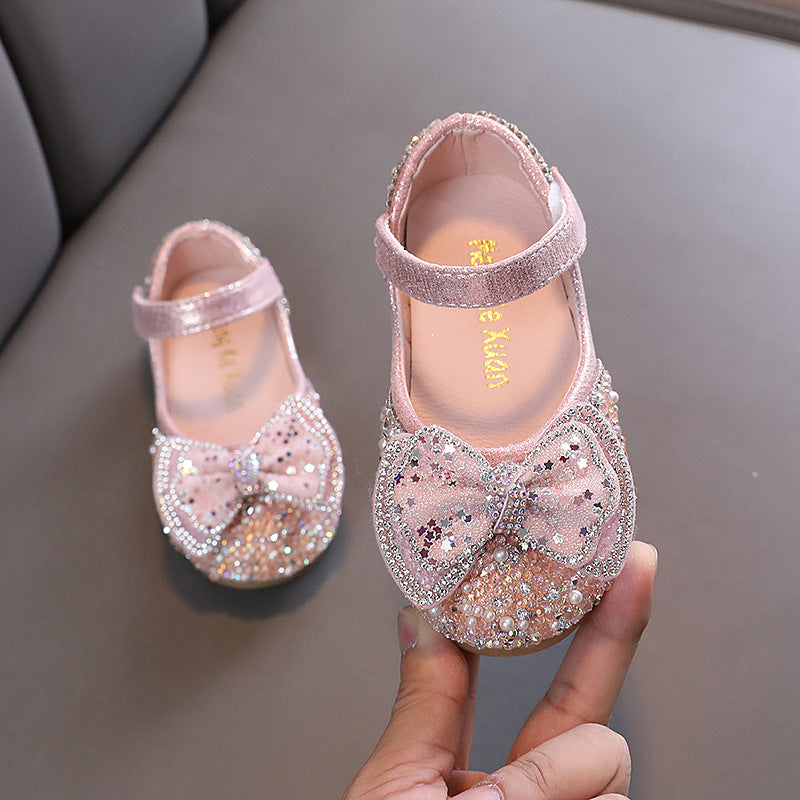 Baby Girl Butterfly Knot Sequins Performance Princess Shoes