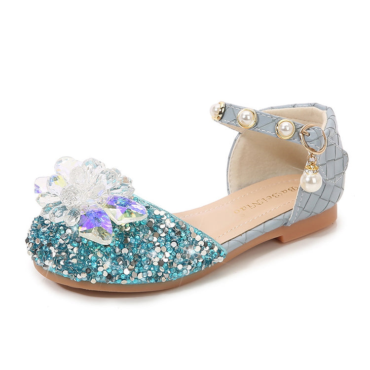 Girl Elegant Sequin Beads Princess Shoes