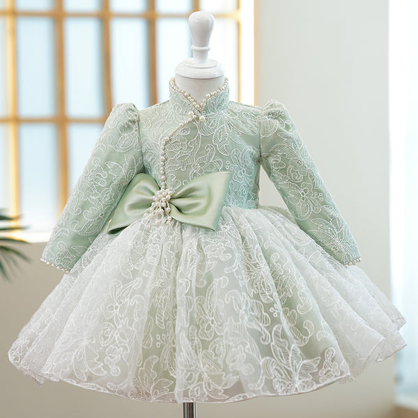 Elegant Cute Girl Bow Birthday Party Dress