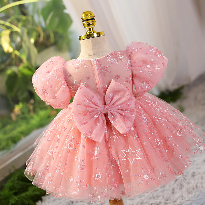 Baby Girl Star Sequins Puffy Girl Princess Dress