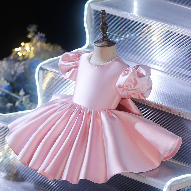 Baby Girl and Toddler Puff Sleeve Puffy Princess Birthday Party Dress