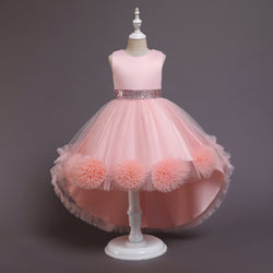 Baby Girl Easter Dress Birthday Party Dreamy Pom-pom Puffy Flower Girl Princess Pageant Dress