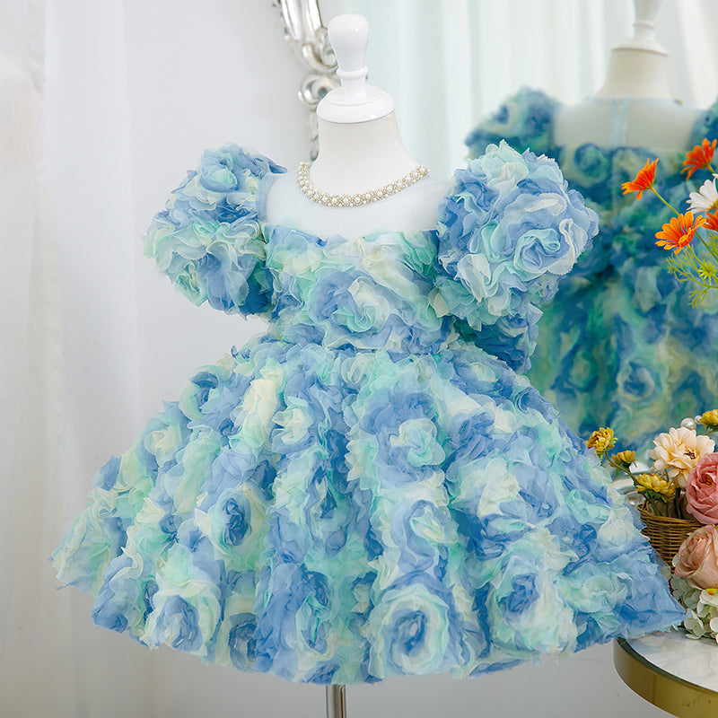 Flower Girl Dress Baby Girl Pageant Dresses Toddler Puffy Bow Princess Birthday Party Dress