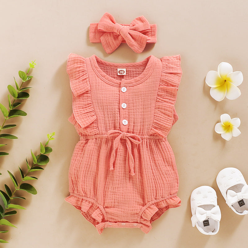 Baby girl cute ruffled jumpsuit princess Dress