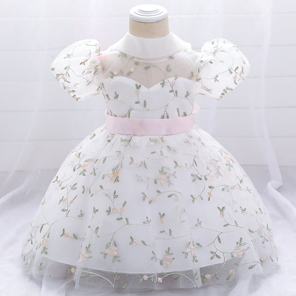 Baby Girl Floral Puffy Birthday Cake Dress Flower Girl Dresses