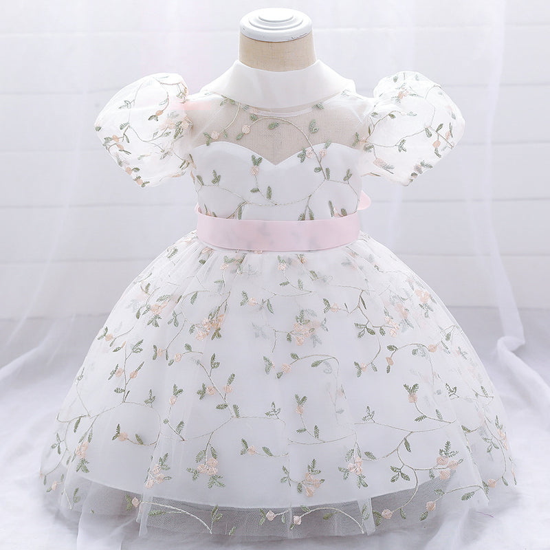 Baby Girl Floral Puffy Birthday Cake Dress Flower Girl Dresses