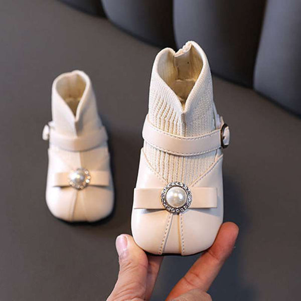 Baby Girl Soft-soled Flying Woven Breathable Shoes