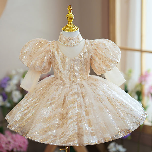 Toddler Ball Gowns Girl Communion Sequins Wedding Birthday Party Princess Dress