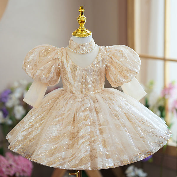 Toddler Ball Gowns Girl Communion Sequins Wedding Birthday Party Princ ...