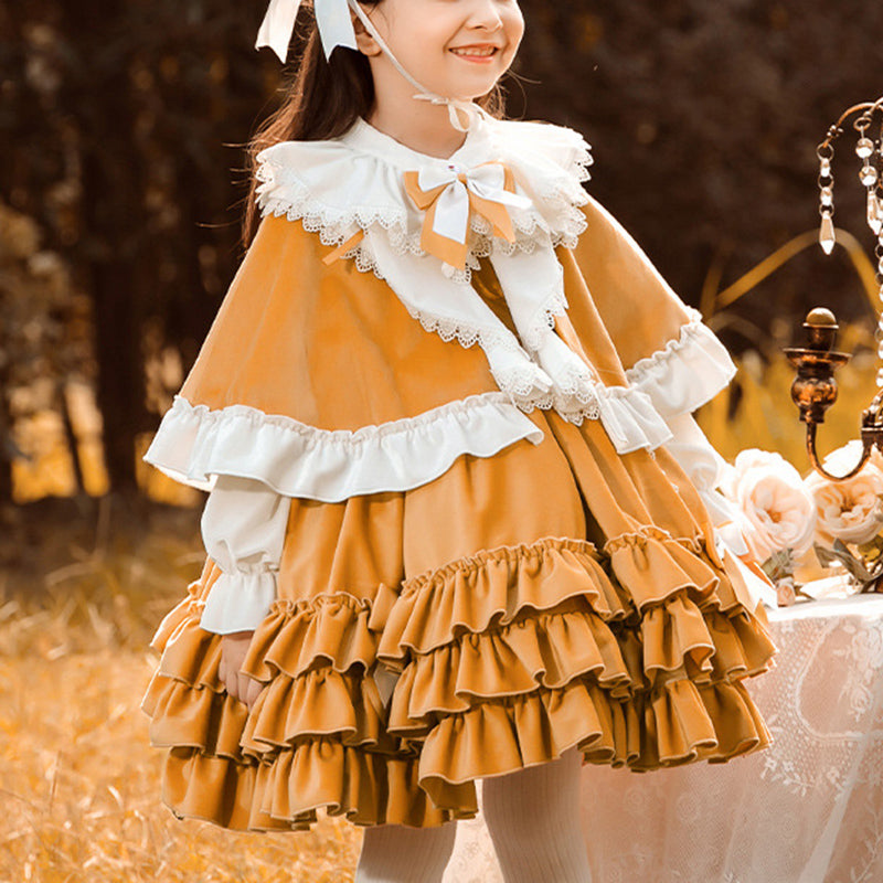 Baby Girl Dress Little Girl Party Elegant Lolita Velvet Fluffy Princess Dress