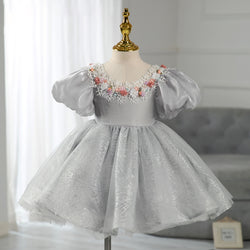 Toddler Prom Dress Girl Summer Flower Communion Pageant Puffy Princess Pageant Dress