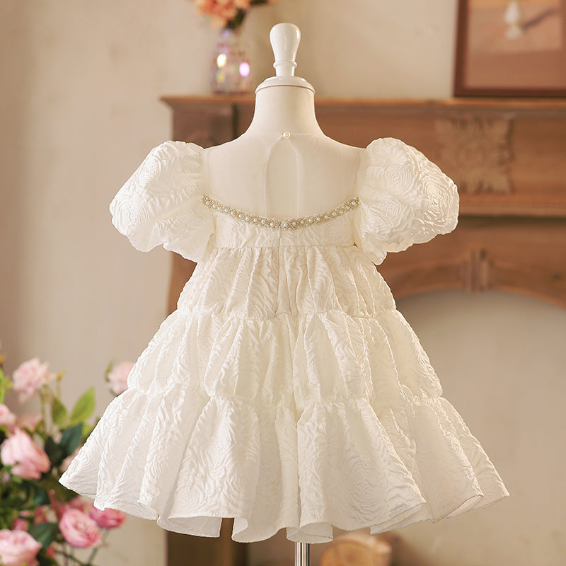 Flower Girl Dress Girl Princess Dress Summer Beaded Baptism Formal Dress