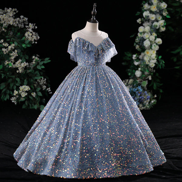 Sequin V-neck Princess Dress