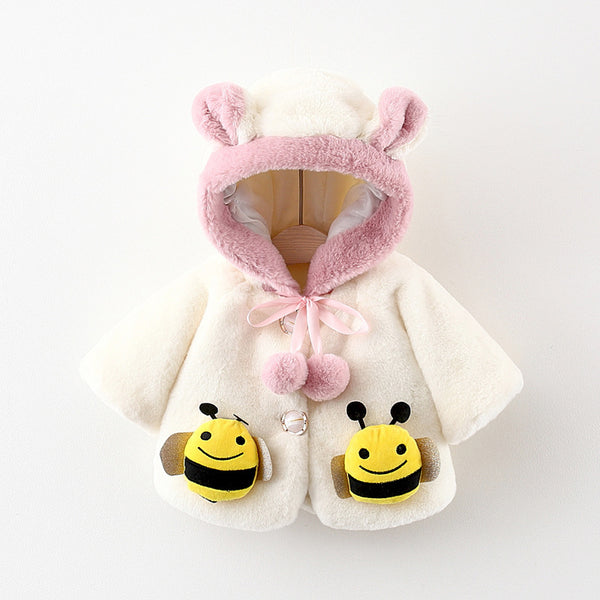 Winter Baby Girls Princess Bee Hoodie