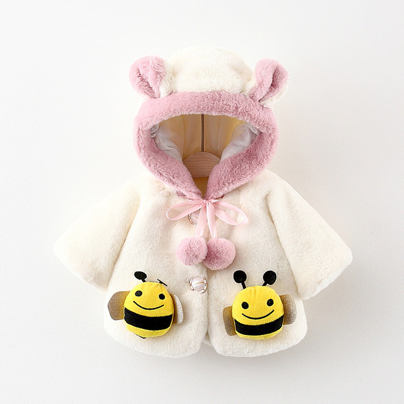 Winter Baby Girls Princess Bee Hoodie